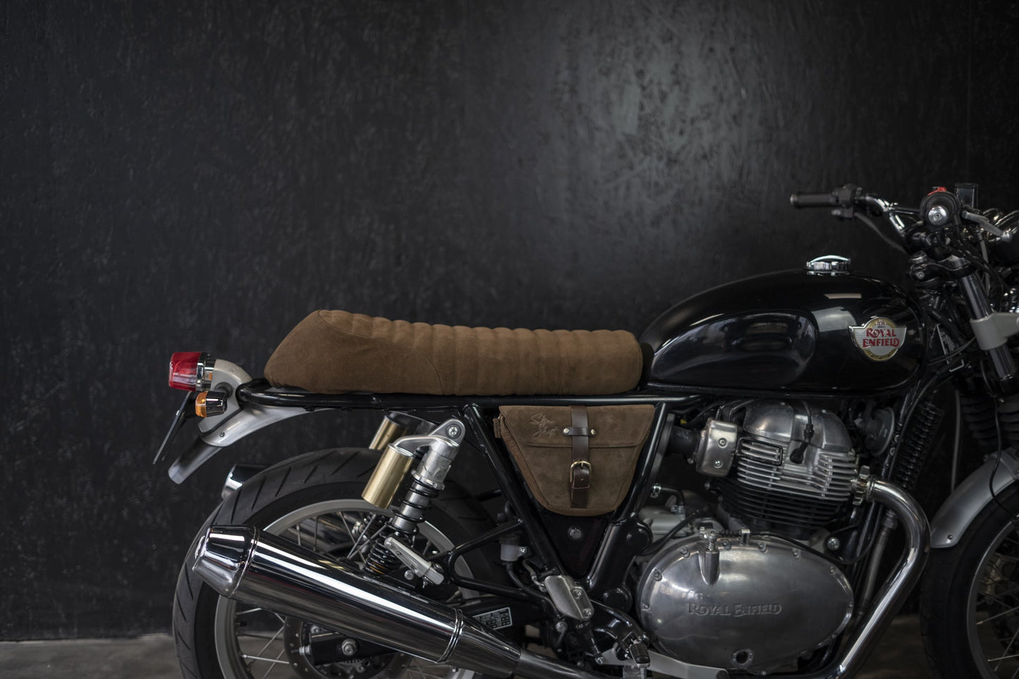 Brown Leather COMFORT Seat Cover for Royal Enfield Interceptor 650