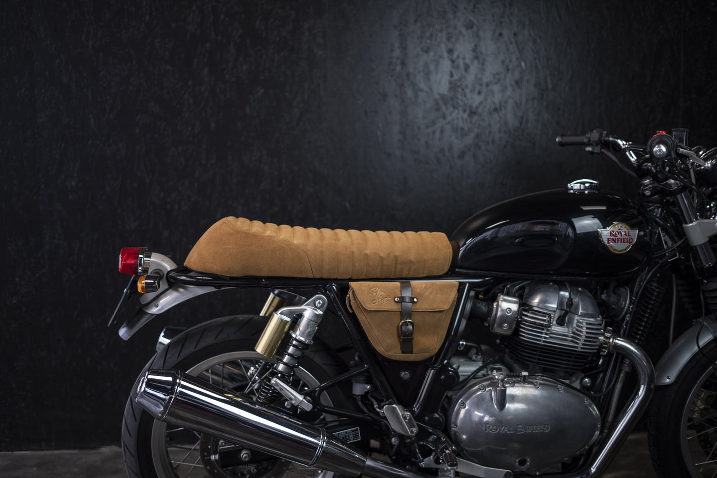 Camel leather COMFORT seat cover for Royal Enfield Interceptor 650