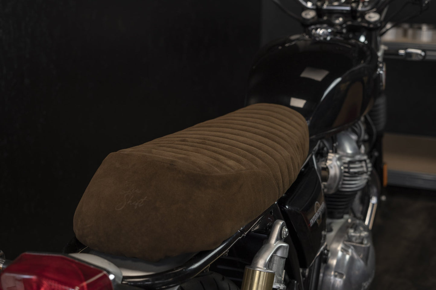 Brown Leather COMFORT Seat Cover for Royal Enfield Interceptor 650