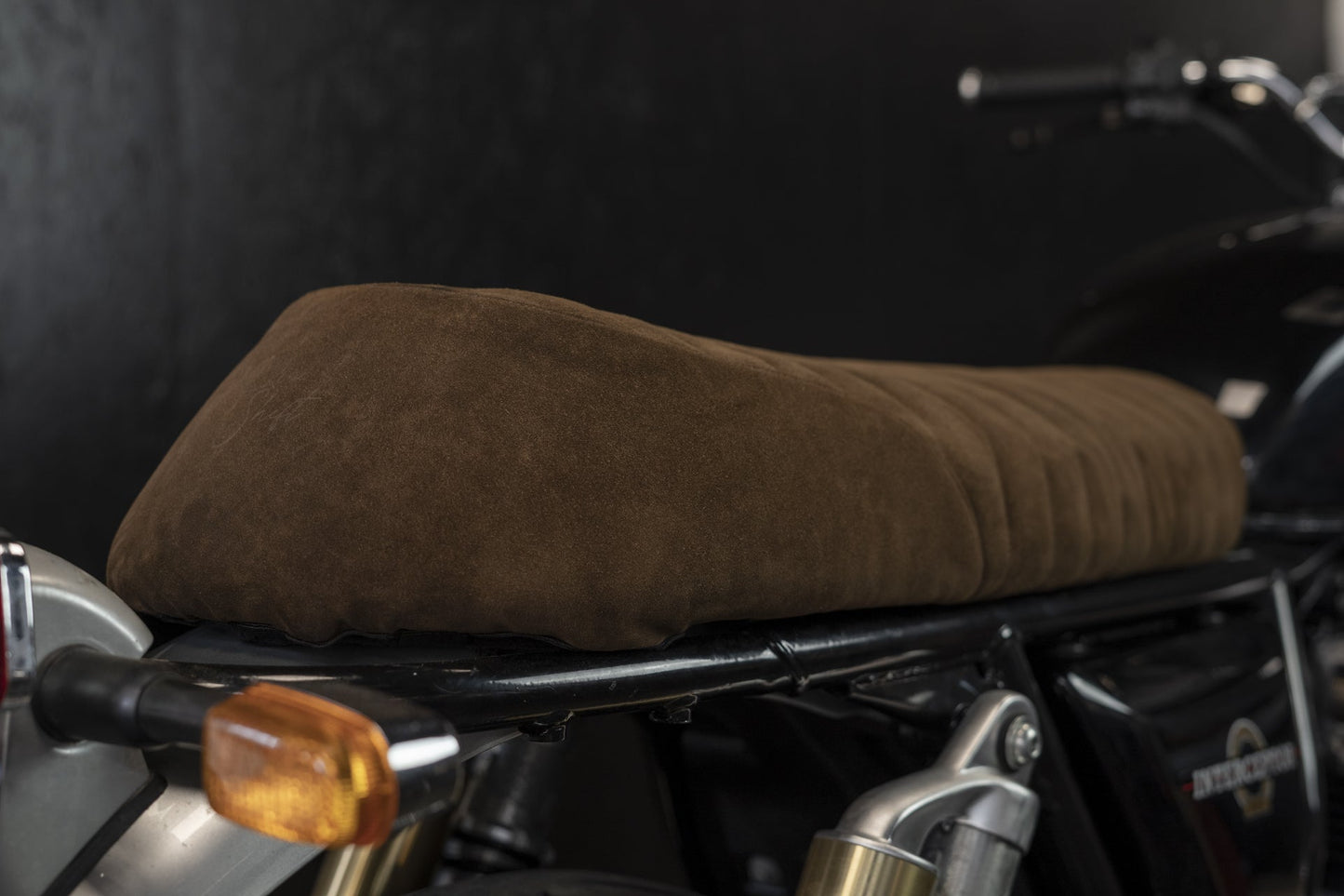 Brown Leather COMFORT Seat Cover for Royal Enfield Interceptor 650