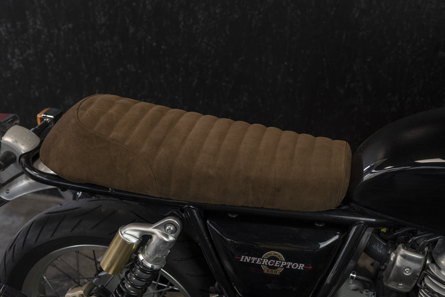 Brown Leather COMFORT Seat Cover for Royal Enfield Interceptor 650