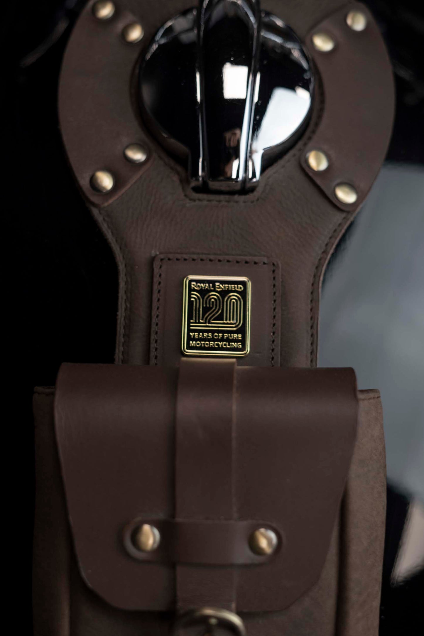 Brown tank strap 120th anniversary Royal Enfield Interceptor and Continentale GT 650