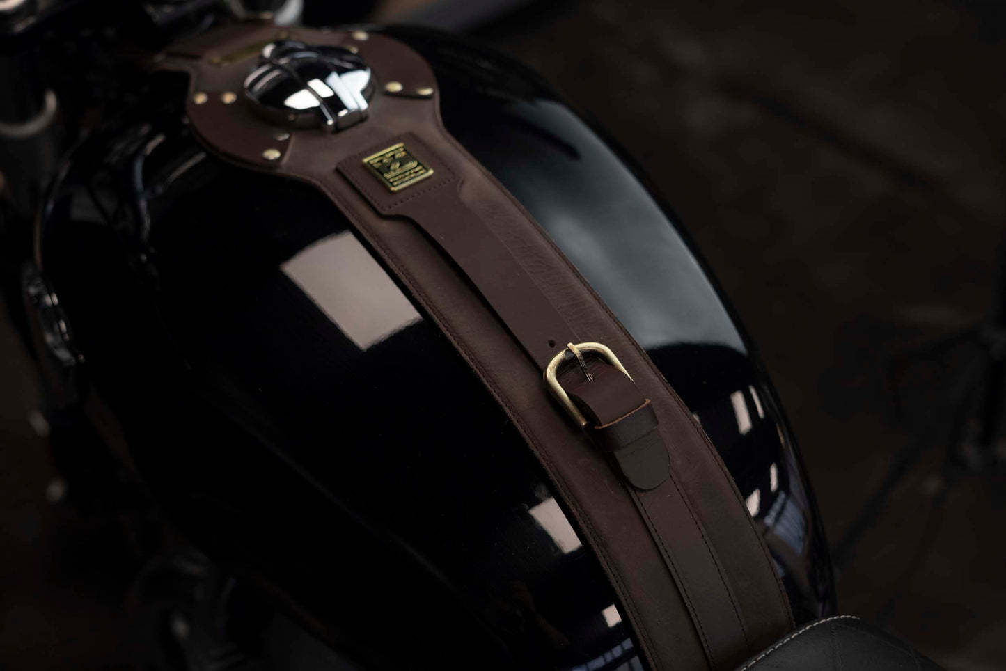 Brown tank strap 120th anniversary Royal Enfield Interceptor and Continentale GT 650