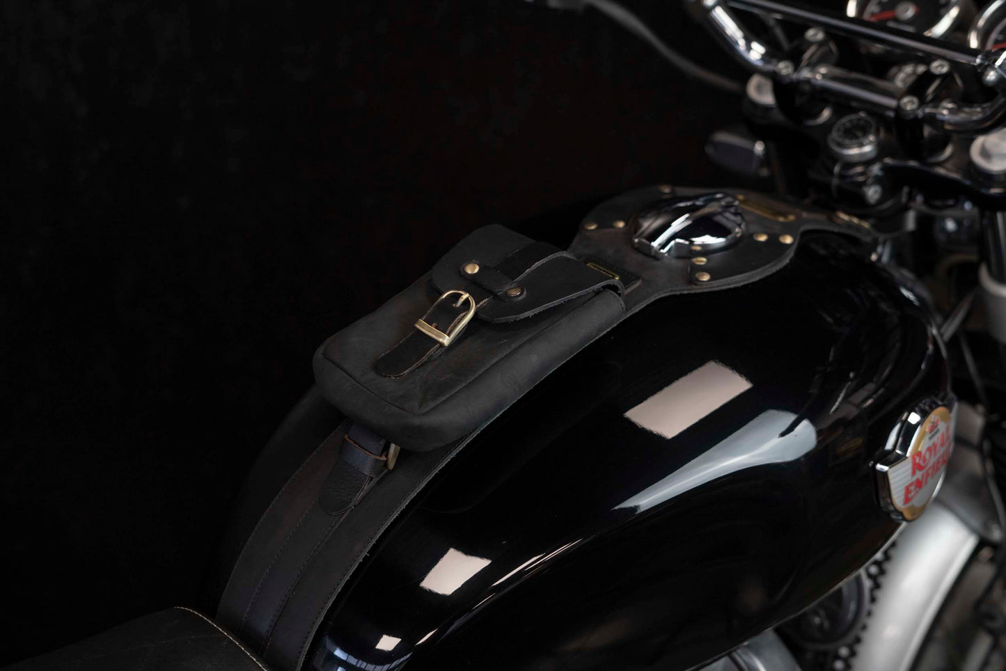 BLACK tank strap 120th anniversary Royal Enfield Interceptor and Continentale GT 650