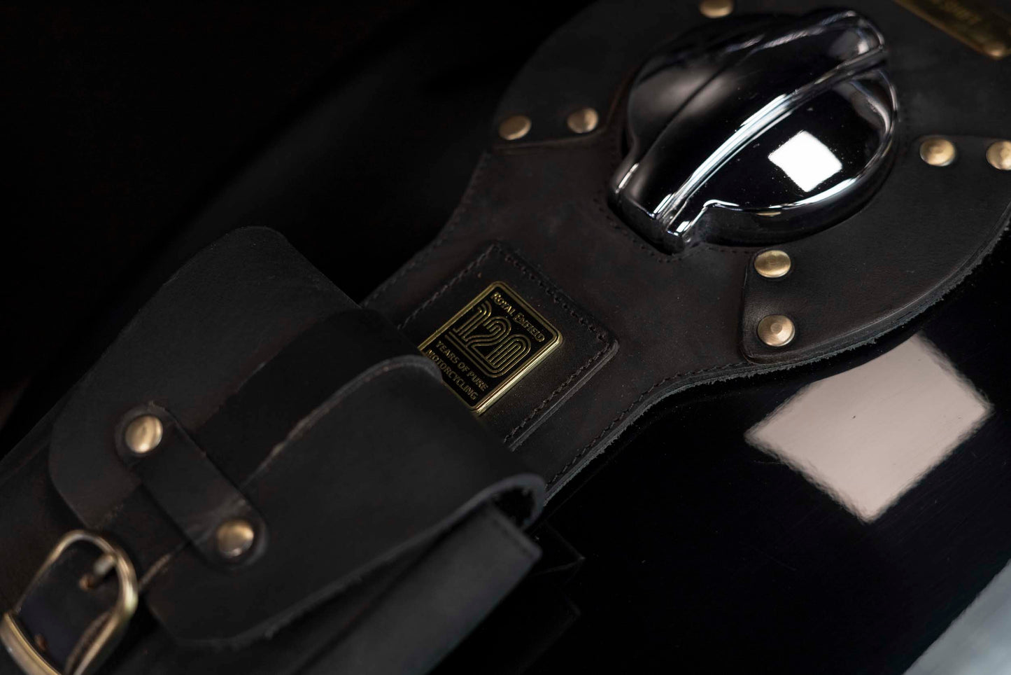 BLACK tank strap 120th anniversary Royal Enfield Interceptor and Continentale GT 650