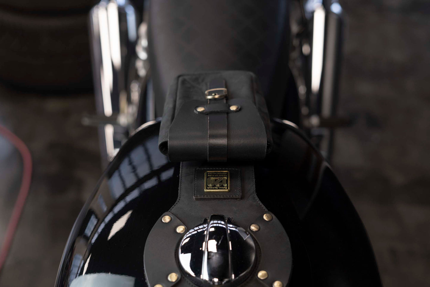 BLACK tank strap 120th anniversary Royal Enfield Interceptor and Continentale GT 650