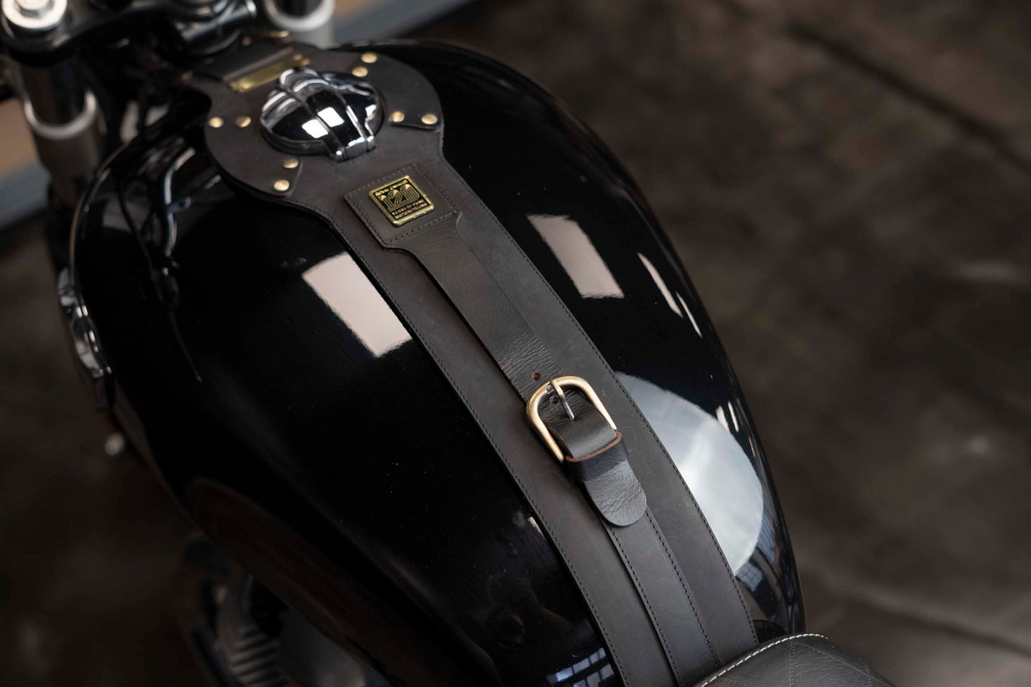 BLACK tank strap 120th anniversary Royal Enfield Interceptor and Continentale GT 650