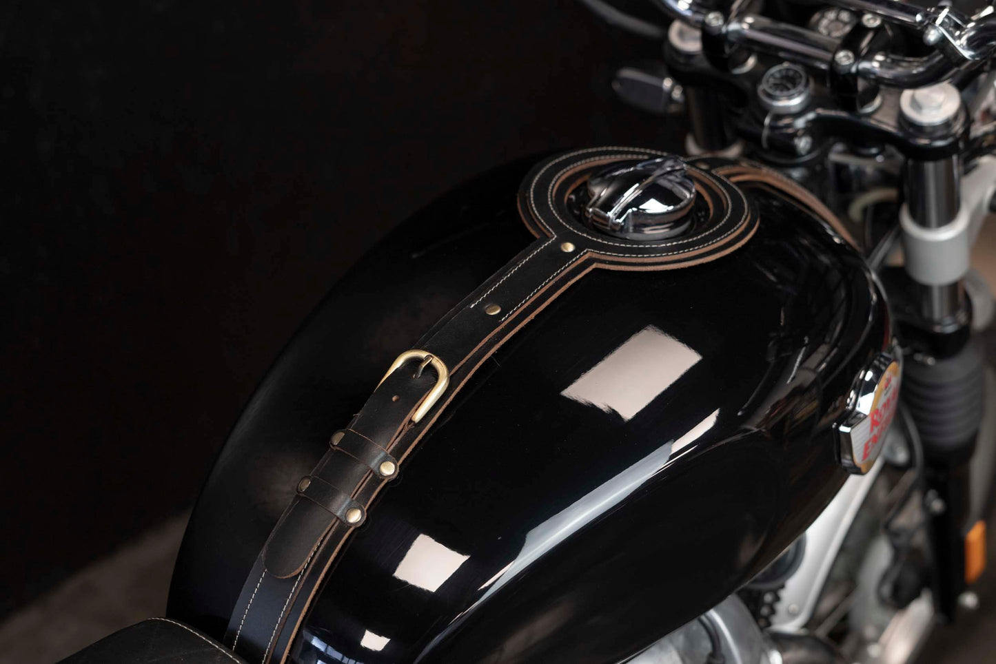 Black tank strap for Royal Enfield Interceptor and Continentale GT 650