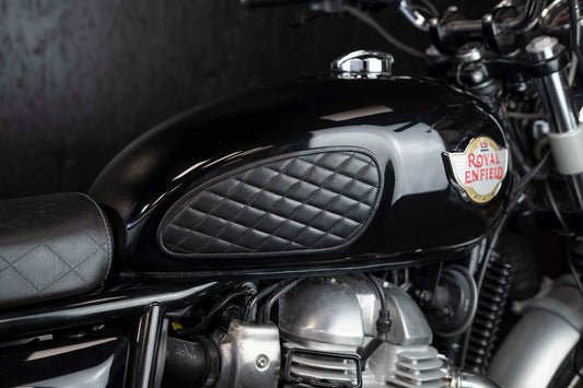 Patch de Réservoir Cuir Noir Royal Enfield Interceptor