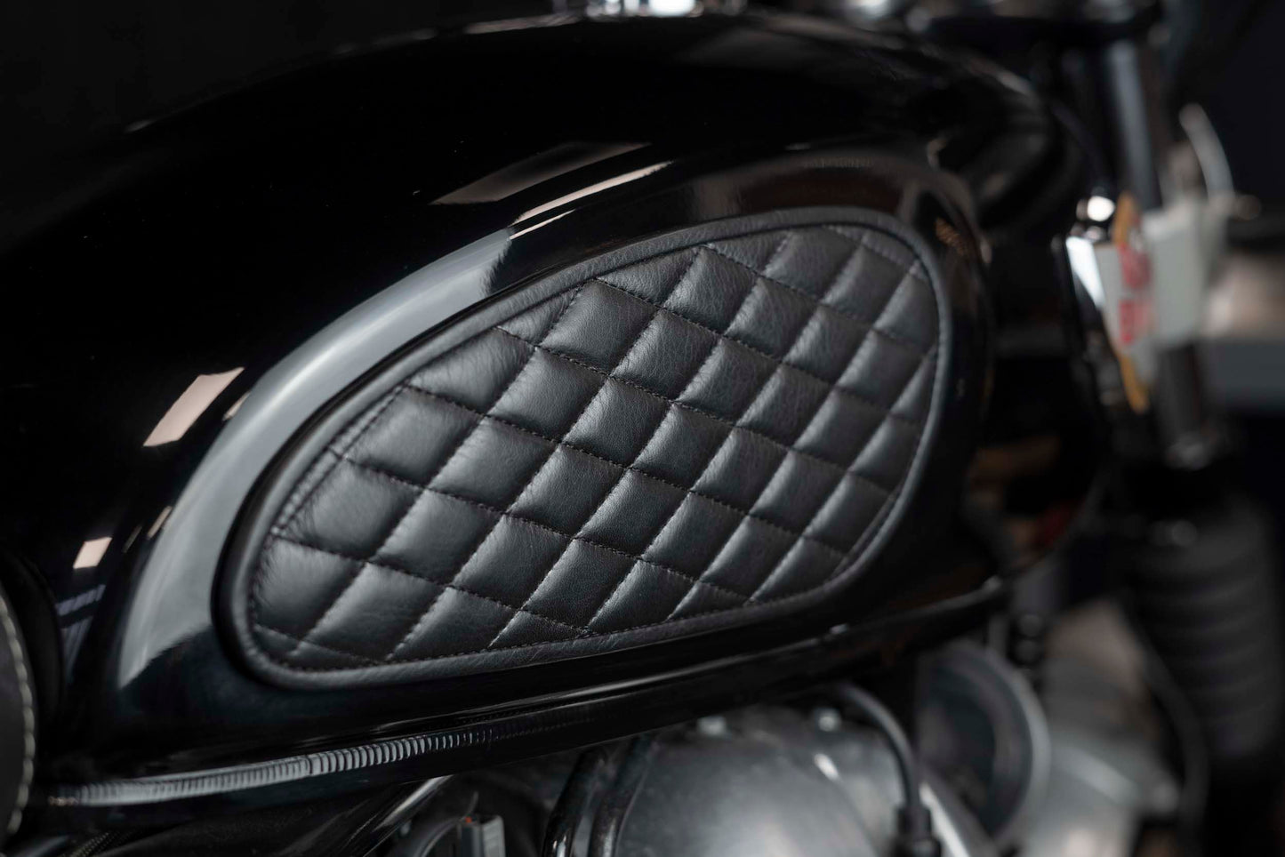 Royal Enfield Interceptor Black Leather Tank Patch